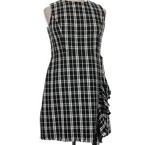 1901 Black and White Checkered Midi Dress